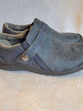 Jambu Moccasin Shoes 7.5 Blue Blakely Encore Adjustable Memory Foam Plush Lined